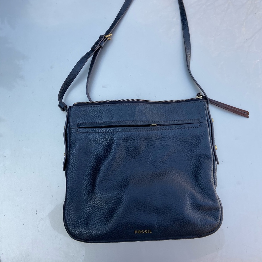 Black Leather Fossil Crossbody